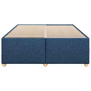 Rám postele bez matrace modrý 140 x 190 cm textil - obrázek 4