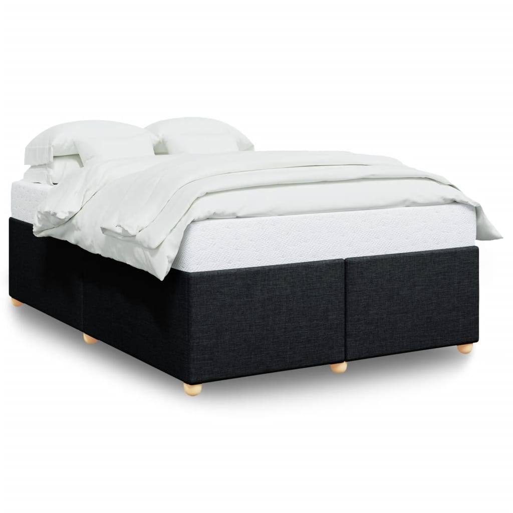 vidaXL Bedframe zonder matras stof zwart 140x200 cm, foto 3