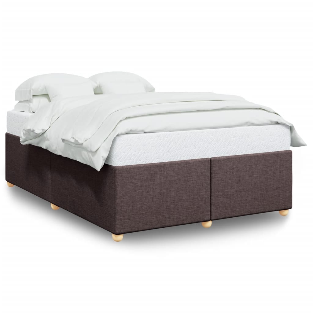 vidaXL Bedframe zonder matras stof donkerbruin 140x200 cm bruin, foto 3