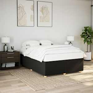 Posteljni okvir brez vzmetnice črn 160x200 cm blago