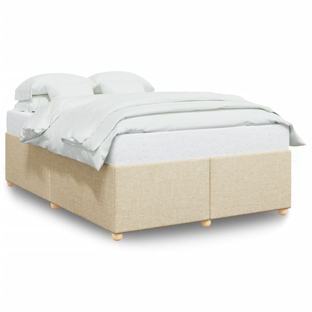 vidaXL Bedframe zonder matras stof crèmekleurig 160x200 cm, foto 3