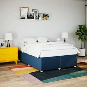 Posteljni okvir brez vzmetnice moder 160x200 cm blago