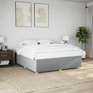 Posteljni okvir brez vzmetnice svetlo siv 180x200 cm tkanina