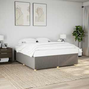 Rám postele bez matrace taupe 180 x 200 cm textil - obrázek 1