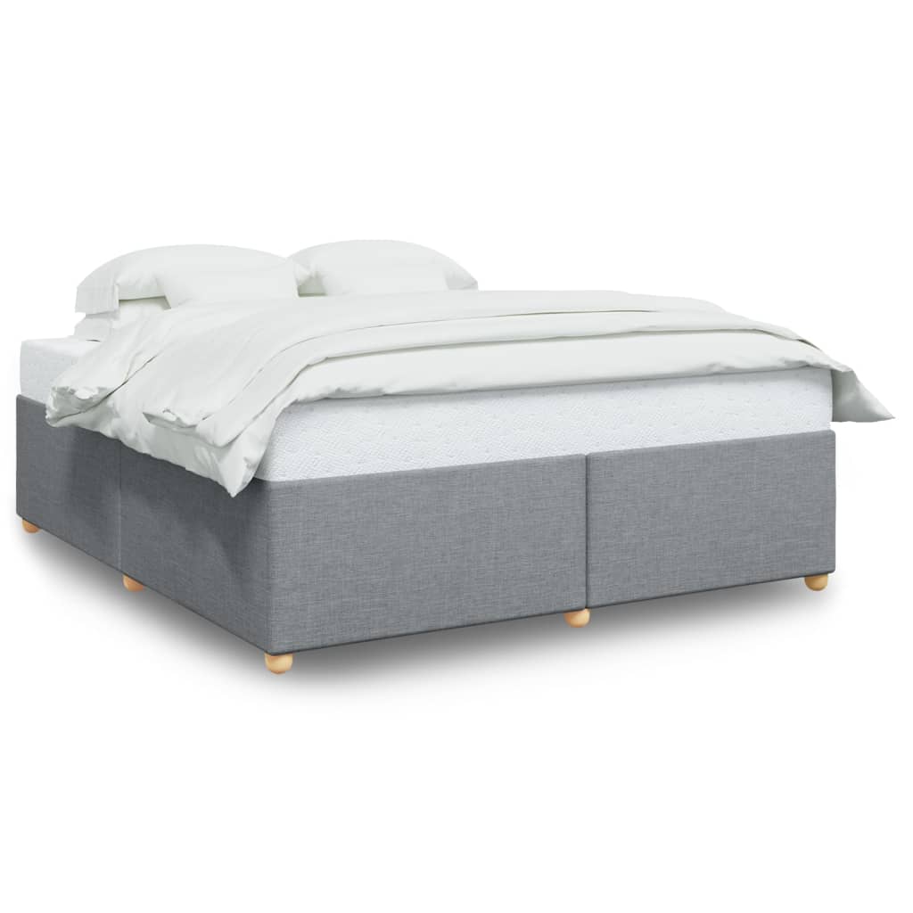 vidaXL Bedframe zonder matras stof lichtgrijs 200x200 cm grijs, foto 3