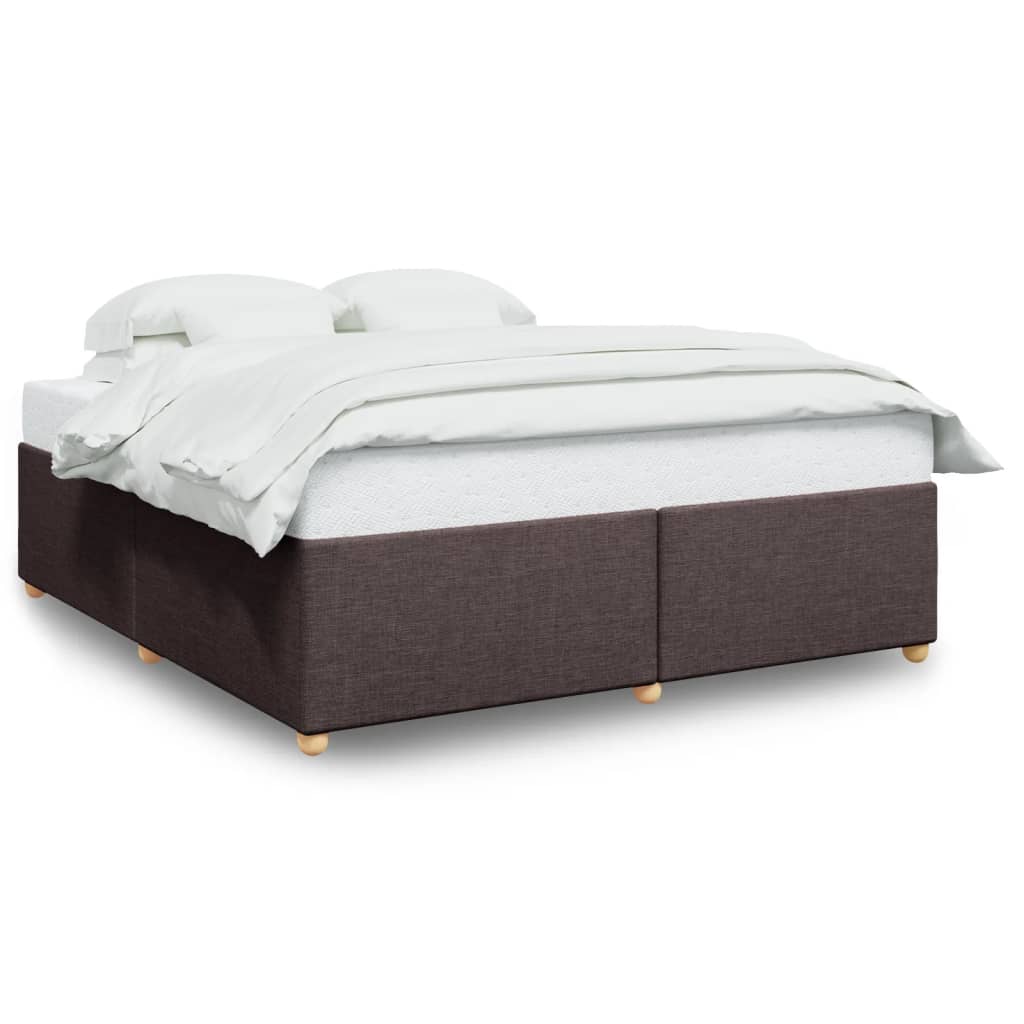 vidaXL Rám postele bez matrace tmavě hnědý 200 x 200 cm textil