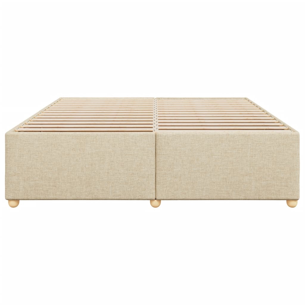 vidaXL Bedframe zonder matras stof crèmekleurig 200x200 cm, foto 4
