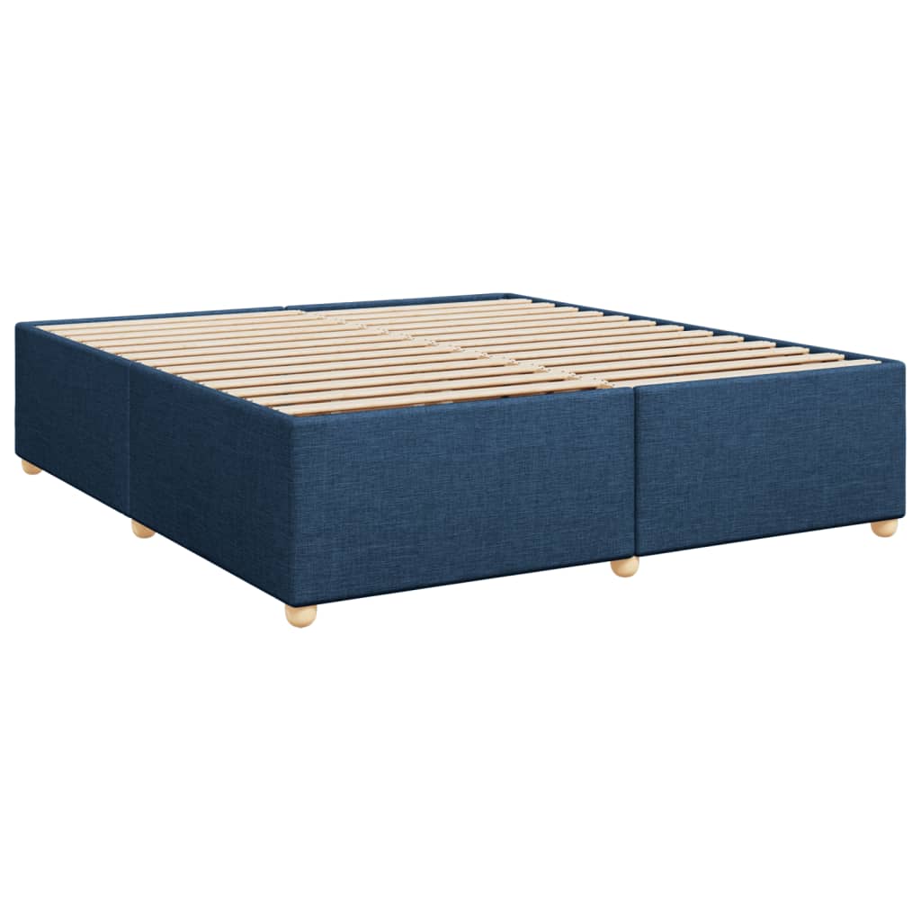 vidaXL Bedframe zonder matras stof blauw 200x200 cm afbeelding