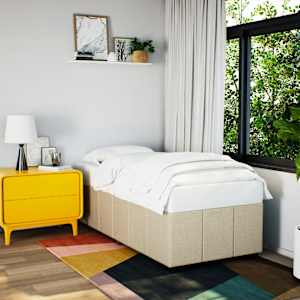 posteljni okvir brez vzmetnice Cream 90x200 cm Tkanina