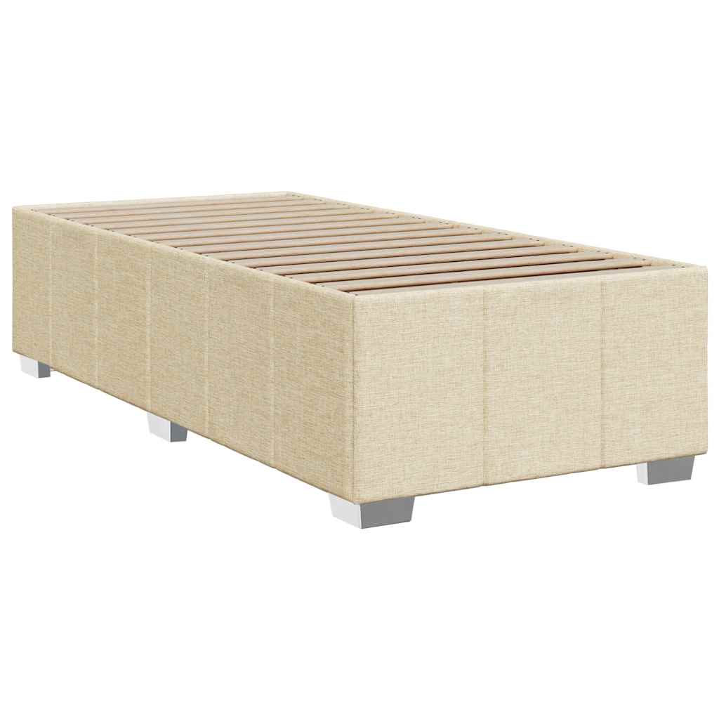 vidaXL Bedframe zonder matras 100x200 cm stof crèmekleurig afbeelding