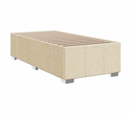 vidaXL Estrutura de cama sem colch&atilde;o 100x200 cm tecido cor creme