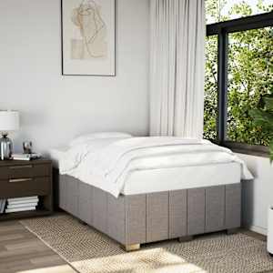 Rám postele bez matrace taupe 120 x 200 cm textil - obrázek 1
