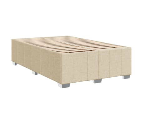 vidaXL Cadru de pat fără saltea, crem, 120x200 cm, textil