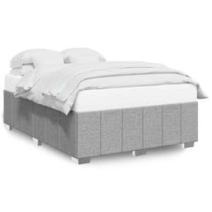 Rám postele bez matrace světle šedý 140 x 190 cm textil - obrázek 2