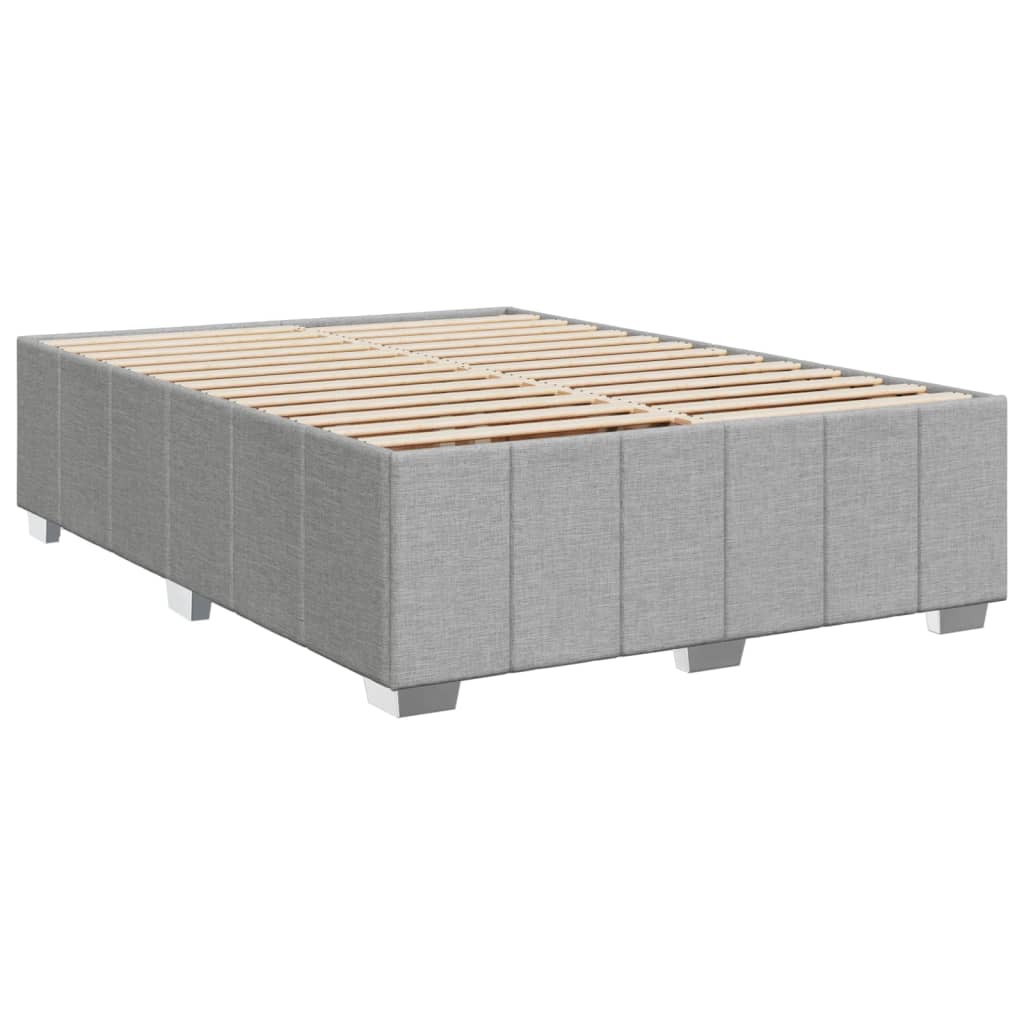 vidaXL Bedframe zonder matras stof lichtgrijs 140x190 cm afbeelding