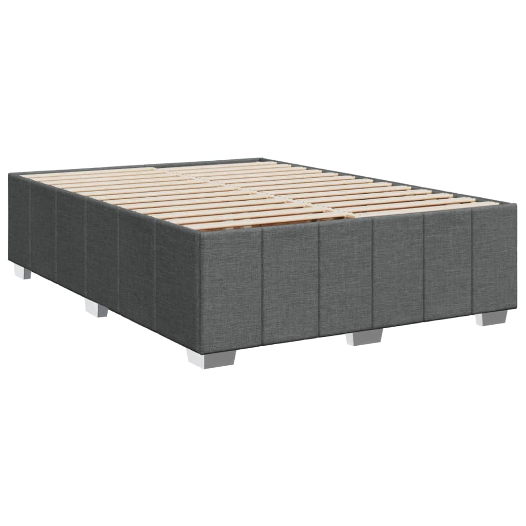 vidaXL Bedframe zonder matras stof donkergrijs 140x190 cm afbeelding