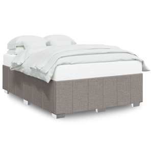 Rám postele bez matrace taupe 140 x 190 cm textil - obrázek 2