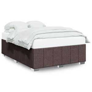 Rám postele bez matrace tmavě hnědý 140 x 200 cm textil - obrázek 2