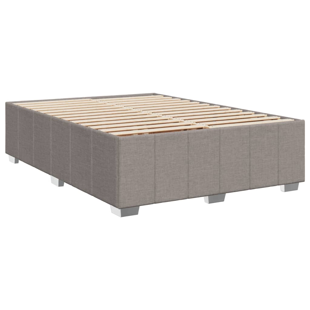 vidaXL Bedframe zonder matras stof taupe 140x200 cm afbeelding