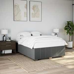 Rám postele bez matrace tmavě šedý 160 x 200 cm textil - obrázek 1