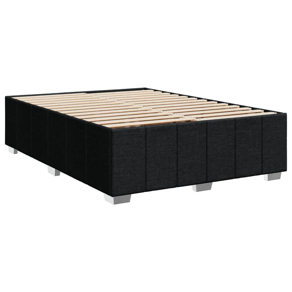 vidaXL Bedframe zonder matras stof zwart 160x200 cm afbeelding