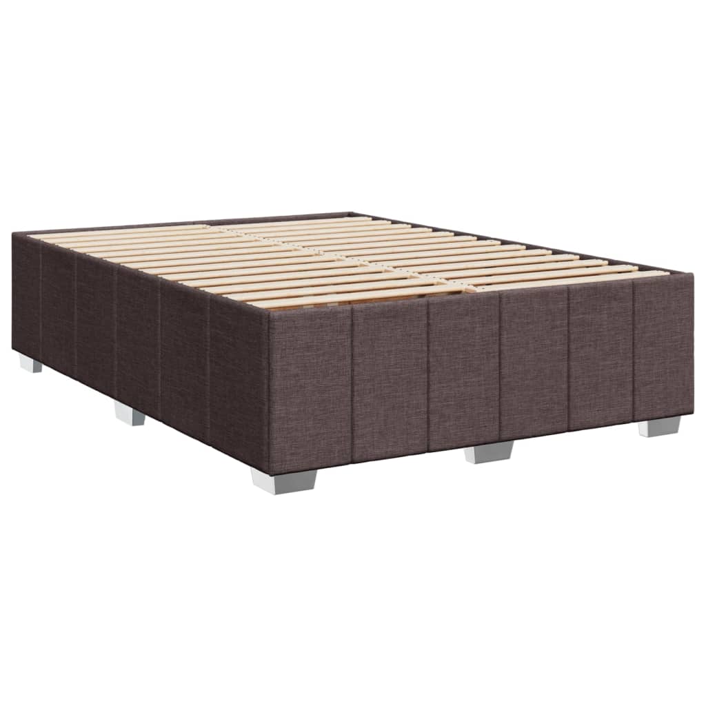 vidaXL Bedframe zonder matras stof donkerbruin 160x200 cm afbeelding