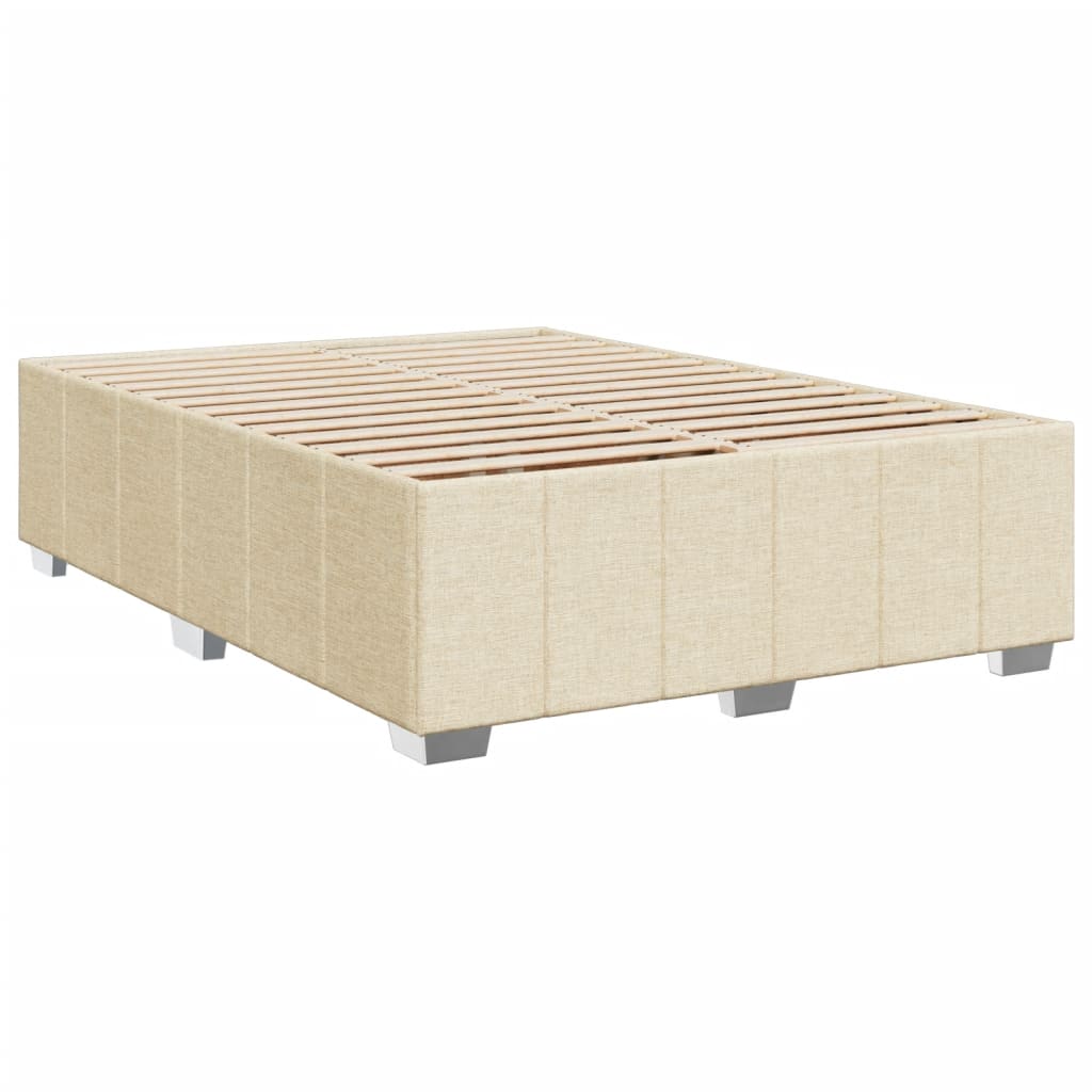 vidaXL Bedframe zonder matras stof crèmekleurig 160x200 cm afbeelding