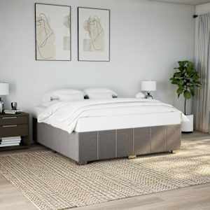 Rám postele bez matrace taupe 180 x 200 cm textil - obrázek 1