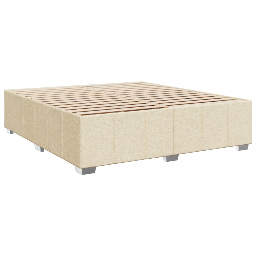vidaXL Bedframe zonder matras stof crèmekleurig 180x200 cm afbeelding