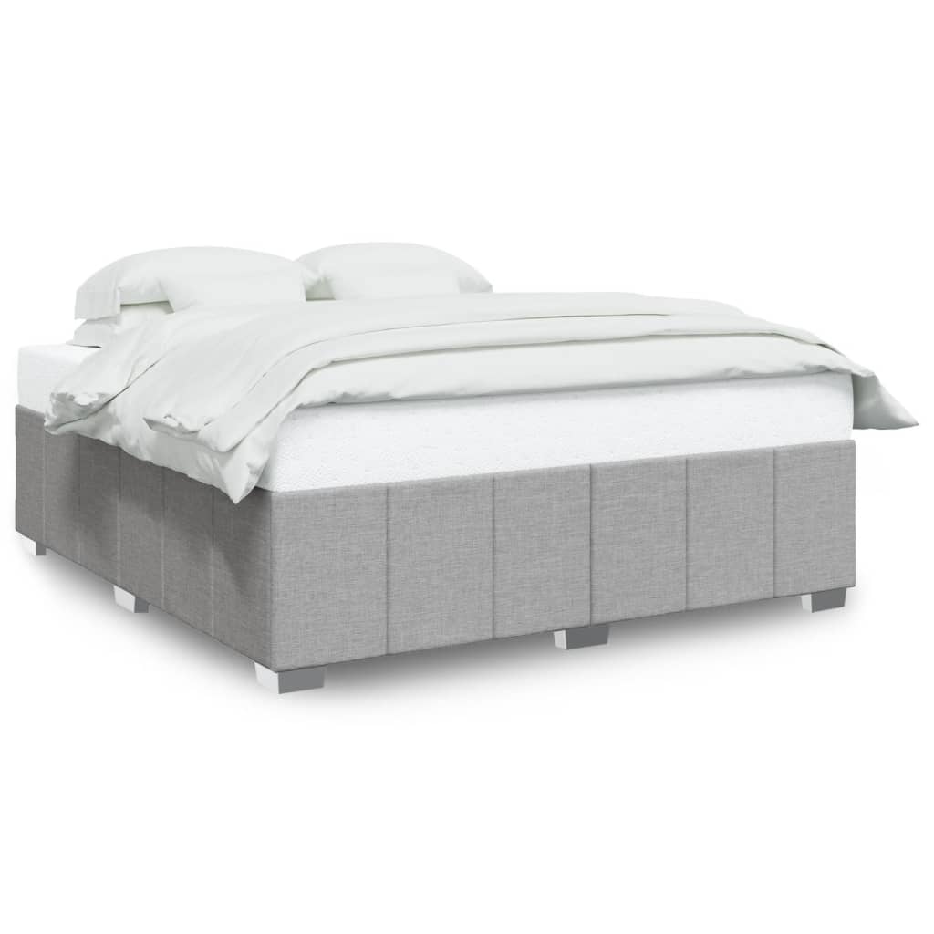 vidaXL Bedframe zonder matras stof lichtgrijs 200x200 cm grijs, foto 3