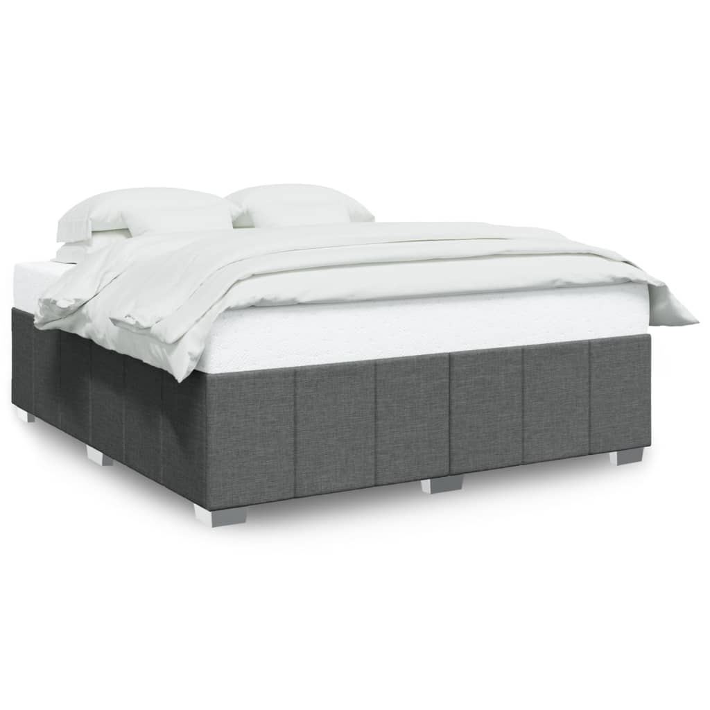 vidaXL Bedframe zonder matras stof donkergrijs 200x200 cm grijs, foto 3