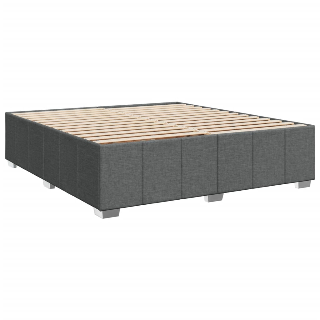 vidaXL Bedframe zonder matras stof donkergrijs 200x200 cm afbeelding