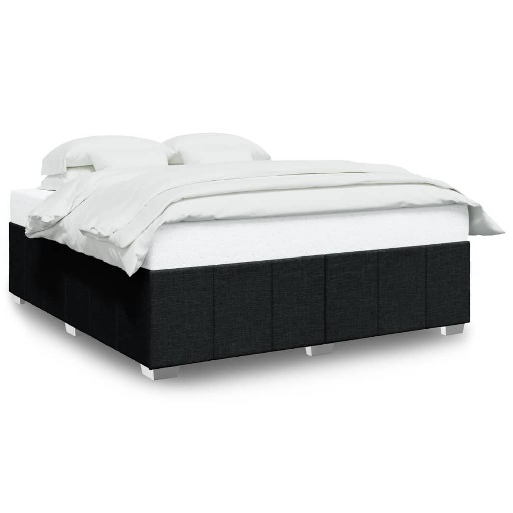 vidaXL Bedframe zonder matras stof zwart 200x200 cm, foto 3