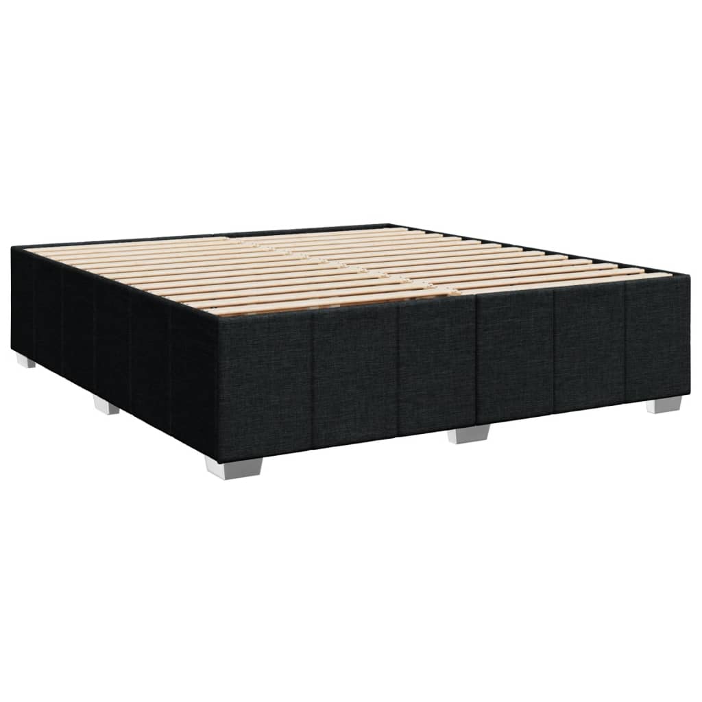 vidaXL Bedframe zonder matras stof zwart 200x200 cm afbeelding