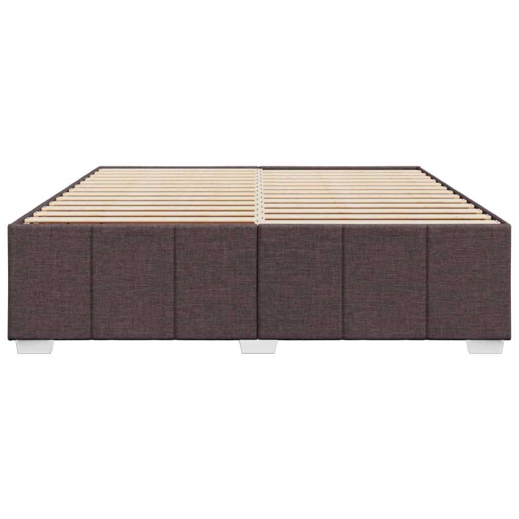 vidaXL Bedframe zonder matras stof donkerbruin 200x200 cm bruin, foto 4