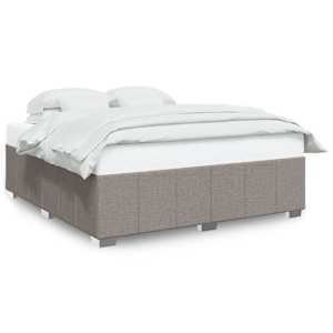 Rám postele bez matrace taupe 200 x 200 cm textil - obrázek 2