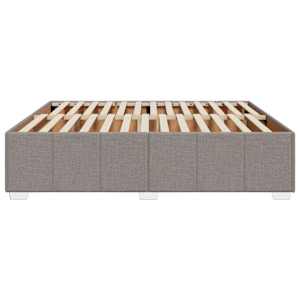 Rám postele bez matrace taupe 200 x 200 cm textil - obrázek 5