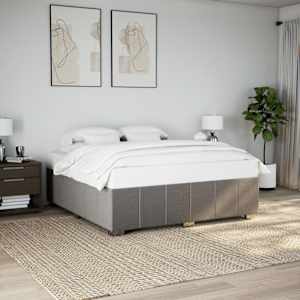 Rám postele bez matrace taupe 200 x 200 cm textil - obrázek 1