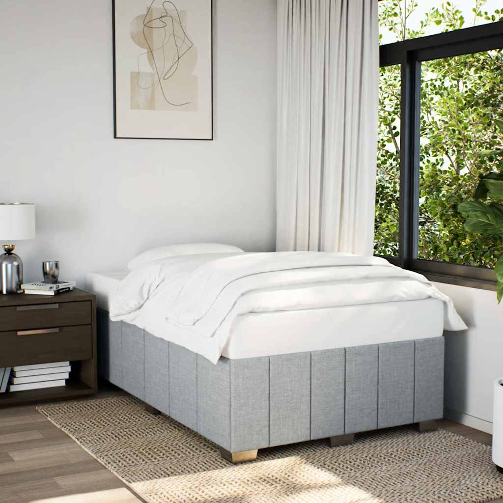 Bed Frame without Mattress Light Grey Full Fabric