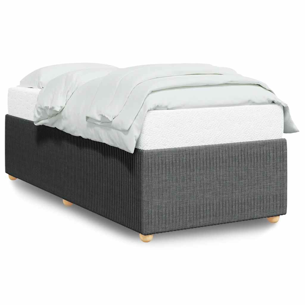 vidaXL Cadru de pat fără saltea, gri închis, 90x190 cm, textil
