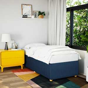 Posteljni okvir brez vzmetnice modra 90x190 cm tkanina