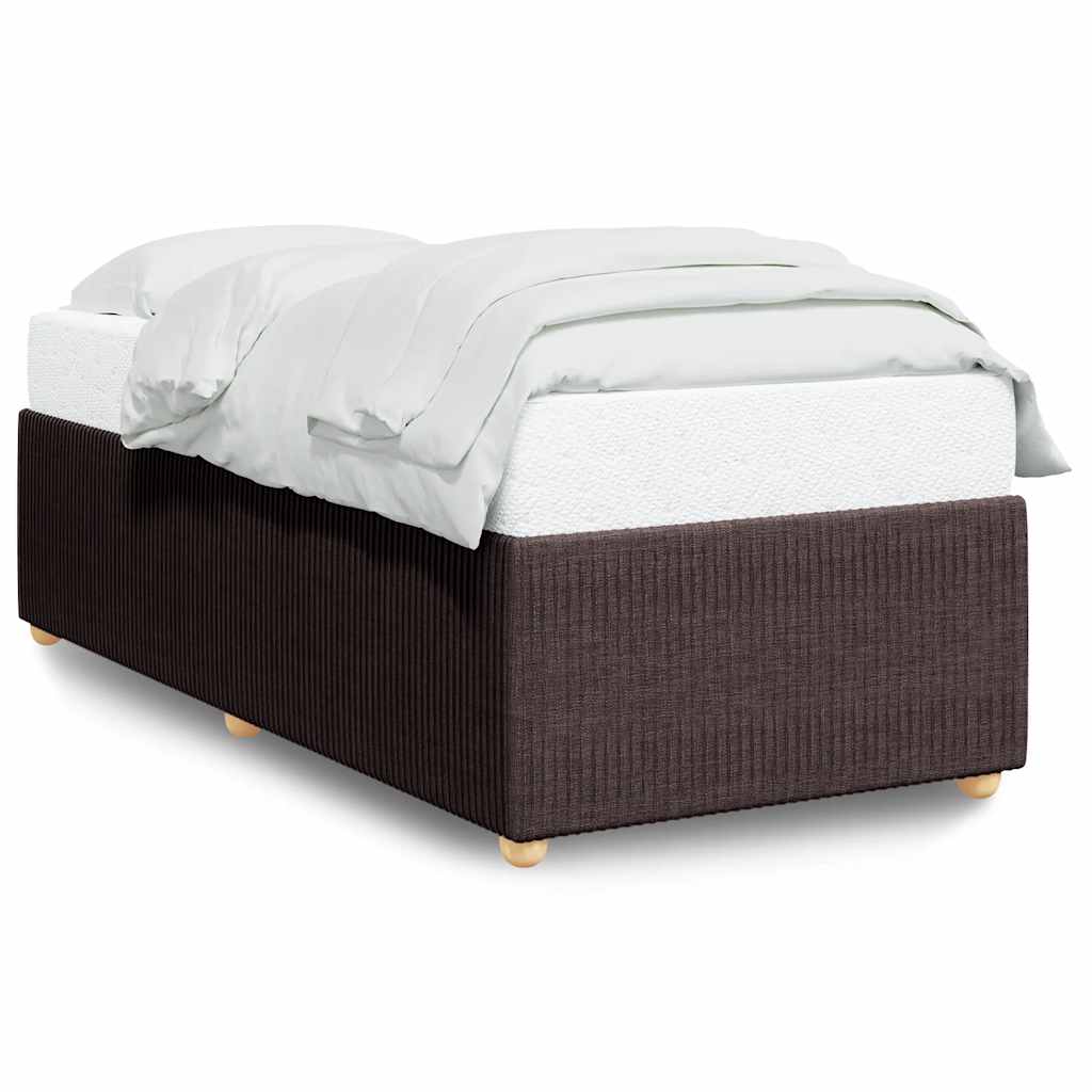 vidaXL Rám postele bez matrace tmavě hnědý 90 x 200 cm textil