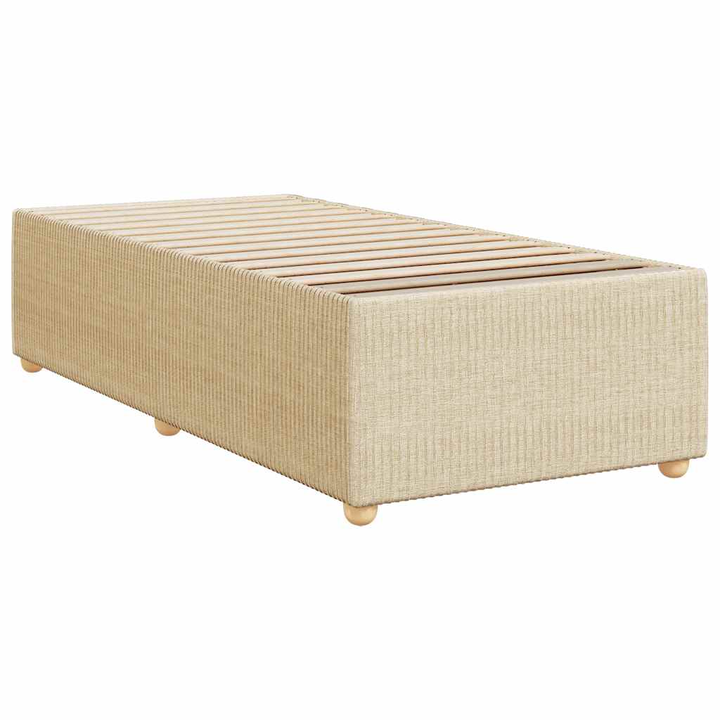 vidaXL Bedframe zonder matras 90x200 cm stof crèmekleurig afbeelding