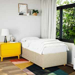 posteljni okvir brez vzmetnice Cream 90x200 cm Tkanina