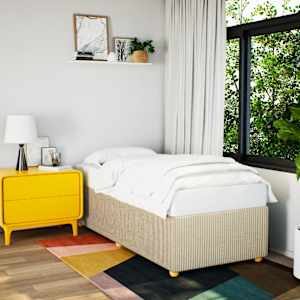 Posteljni okvir brez vzmetnice krem 100x200 cm blago