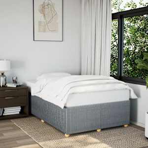 Posteljni okvir brez vzmetnice siv 120x190 cm blago