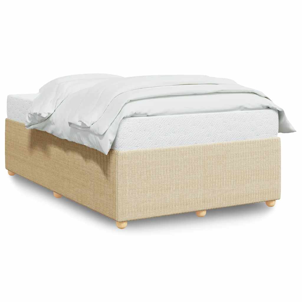 vidaXL Cadru de pat fără saltea cremă 120x190 cm țesătură