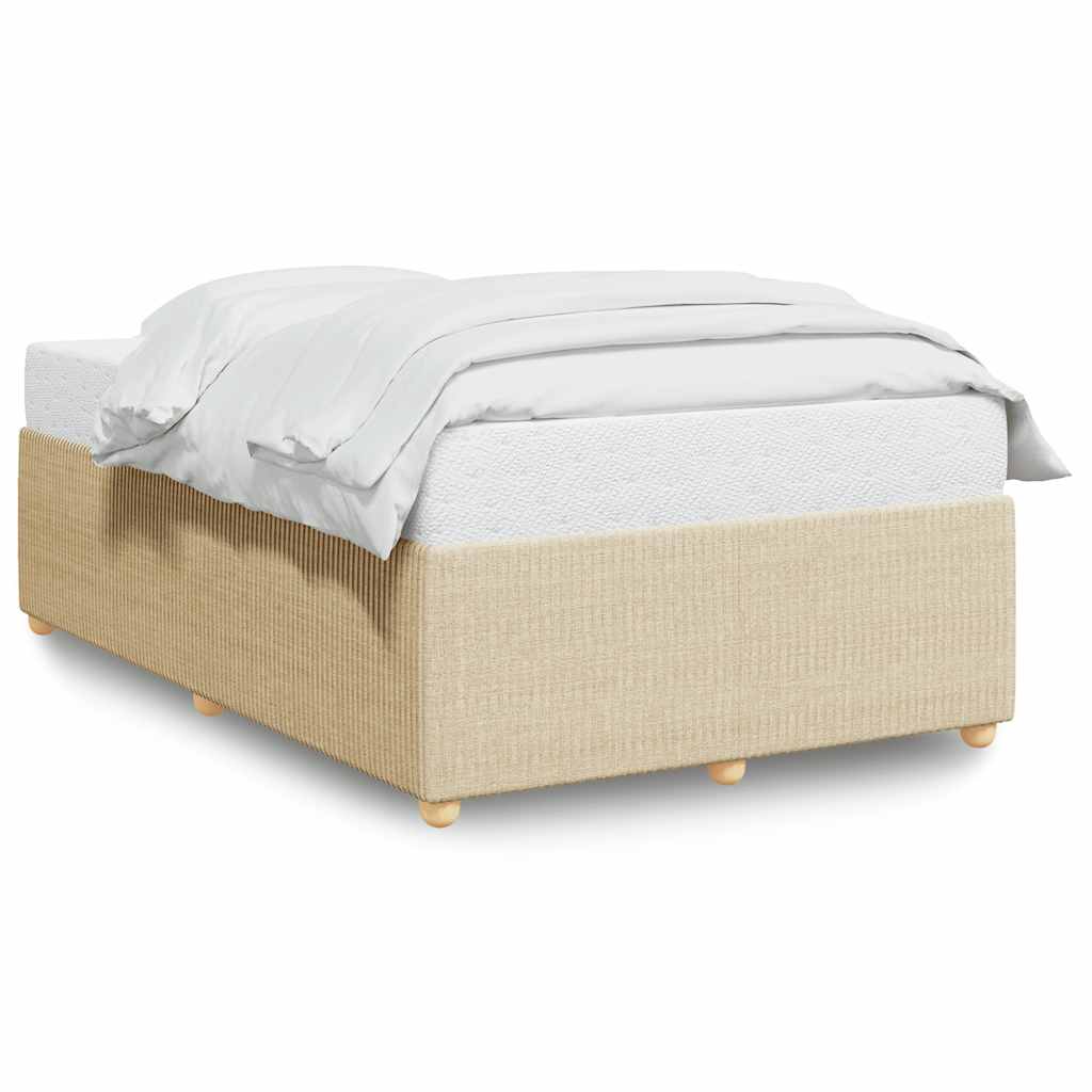vidaXL Bedframe zonder matras 120x200 cm stof crèmekleurig, foto 3