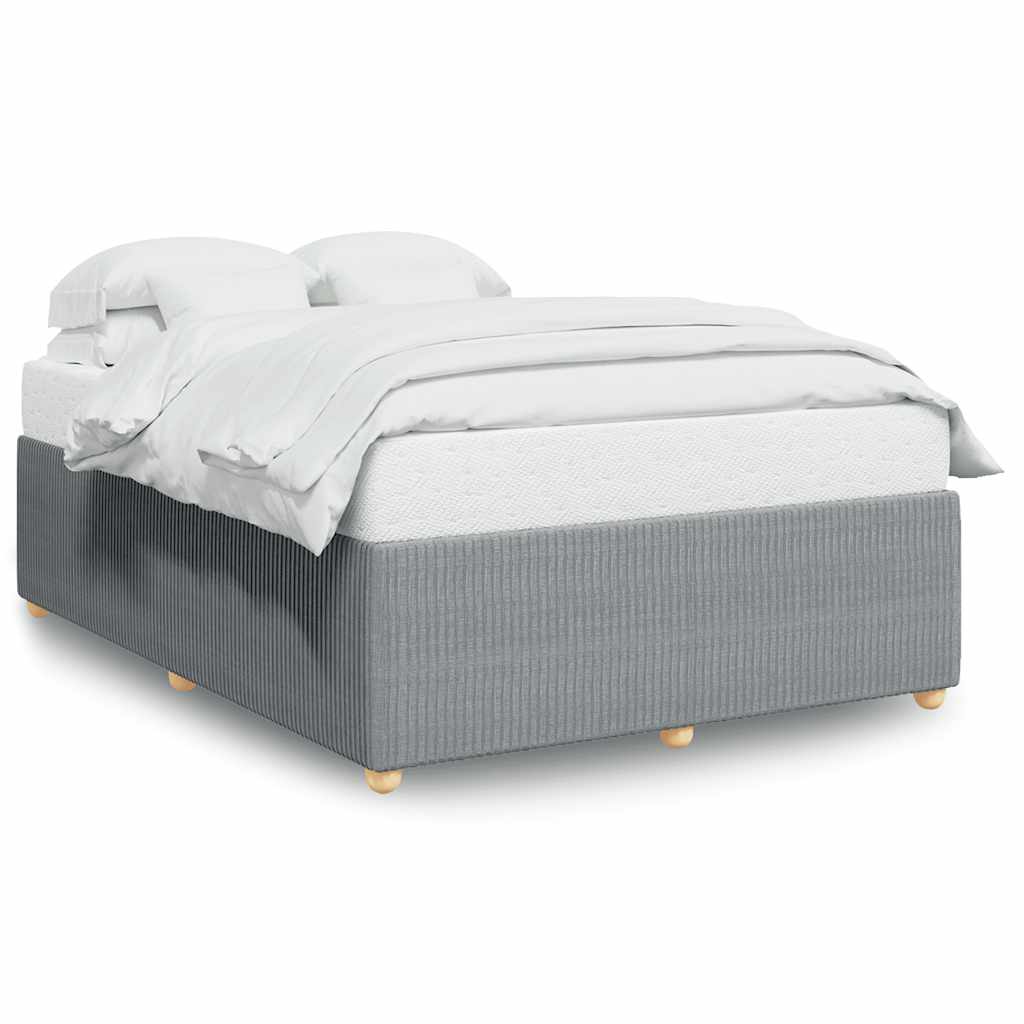 vidaXL Bedframe zonder matras stof lichtgrijs 140x190 cm grijs, foto 3