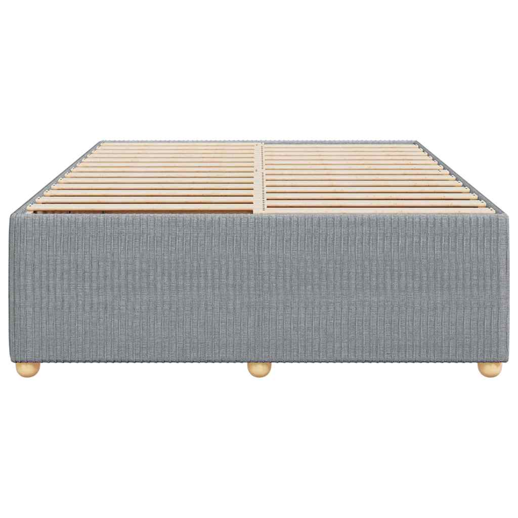 vidaXL Bedframe zonder matras stof lichtgrijs 140x190 cm grijs, foto 4